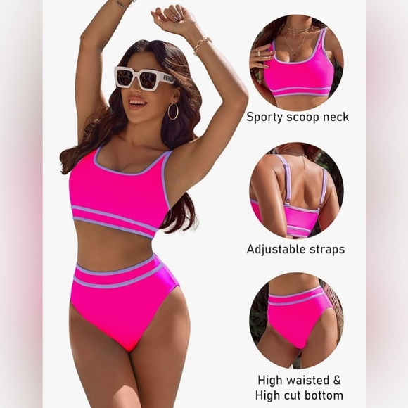 NWT- classic full coverage
Vibrant Pink and Purple Bikini Set - Picture 3 of 4